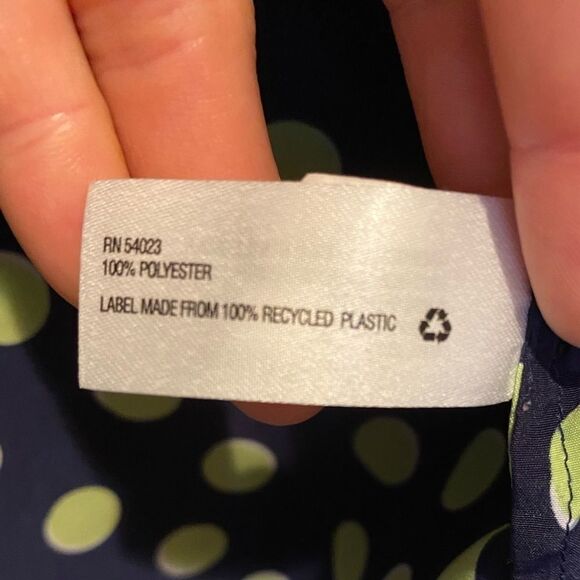 Gap navy and lime polka dot long sleeve blouse - Picture 6 of 10